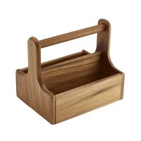 Medium Dark Wood Table Caddy